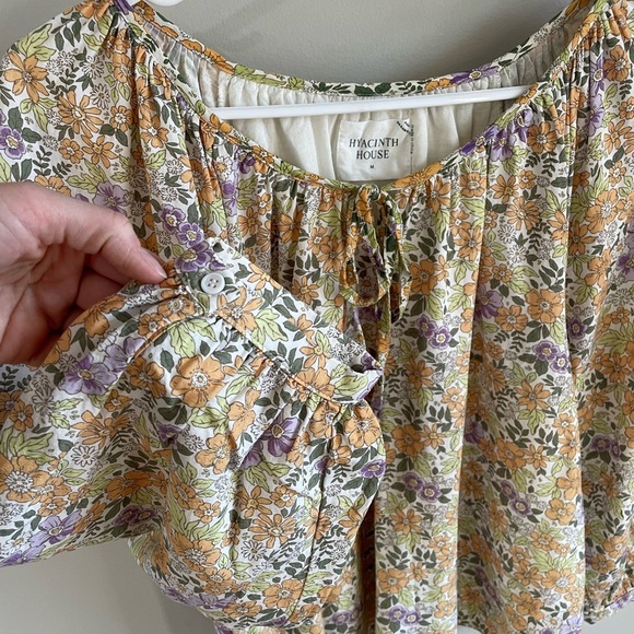 Tuckernuck Hyacinth House Flower Power Maisie Tie Blouse - Size Medium - Picture 6 of 8